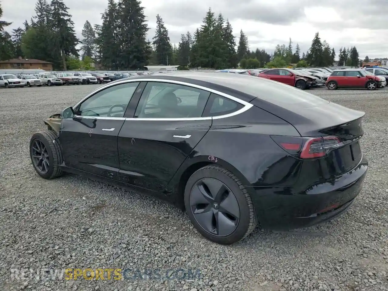 2 Photograph of a damaged car 5YJ3E1EA2KF361787 TESLA MODEL 3 2019