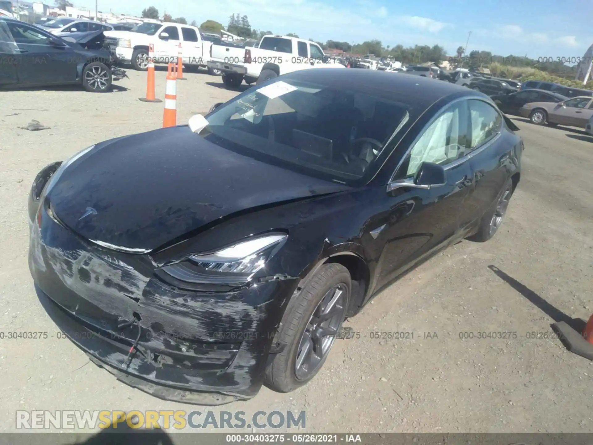 2 Photograph of a damaged car 5YJ3E1EA2KF396135 TESLA MODEL 3 2019