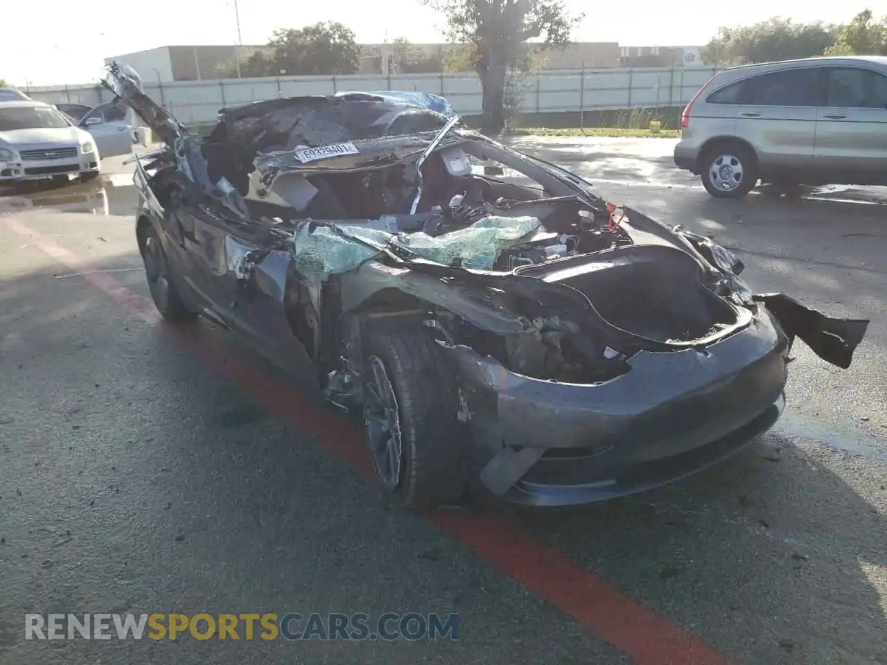 1 Photograph of a damaged car 5YJ3E1EA2KF400281 TESLA MODEL 3 2019