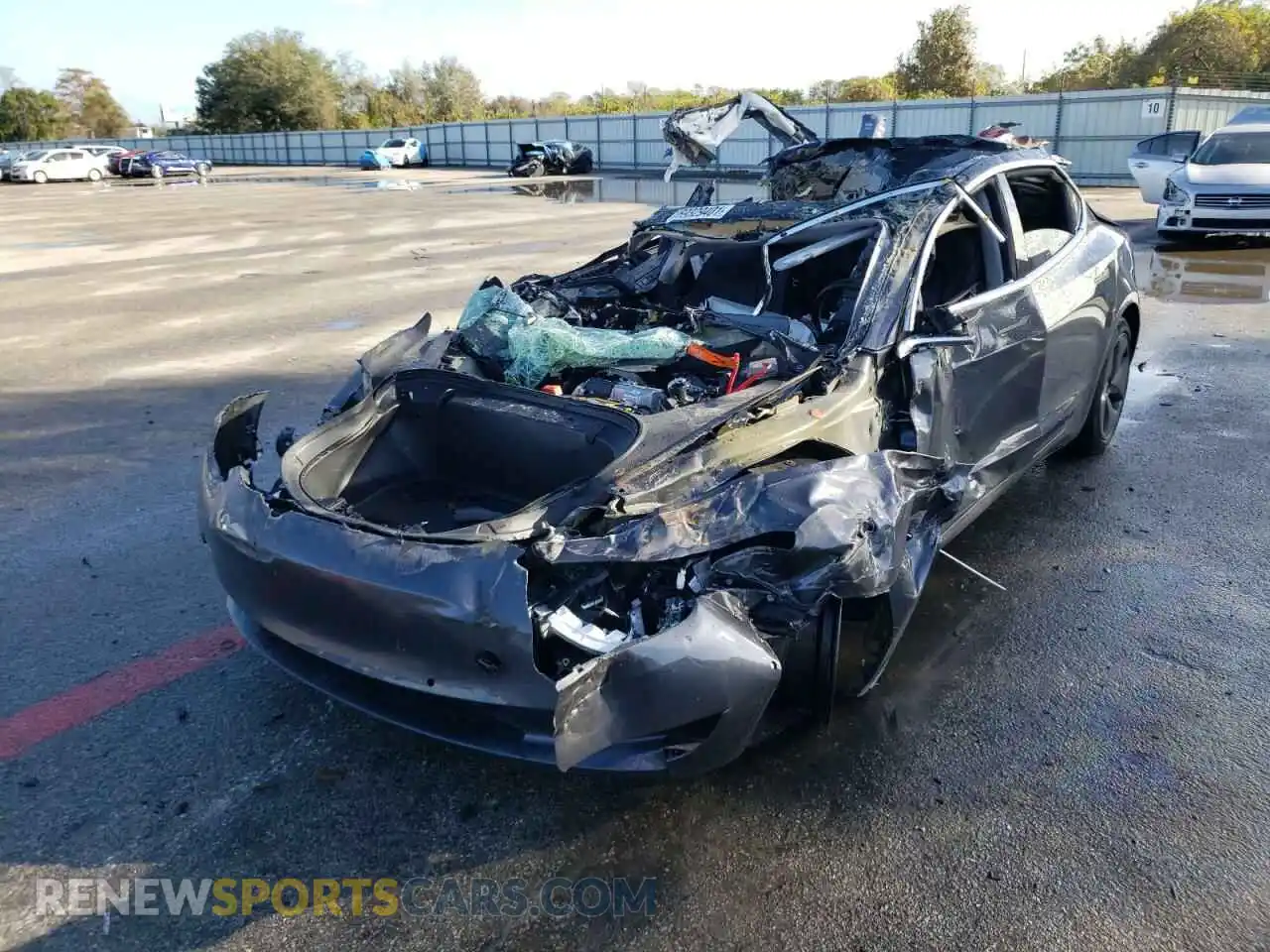 2 Photograph of a damaged car 5YJ3E1EA2KF400281 TESLA MODEL 3 2019
