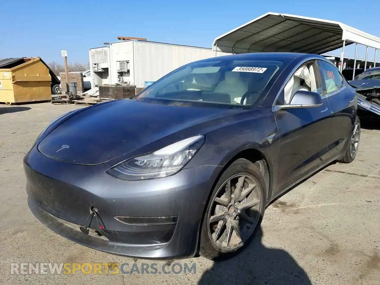 2 Photograph of a damaged car 5YJ3E1EA2KF402743 TESLA MODEL 3 2019