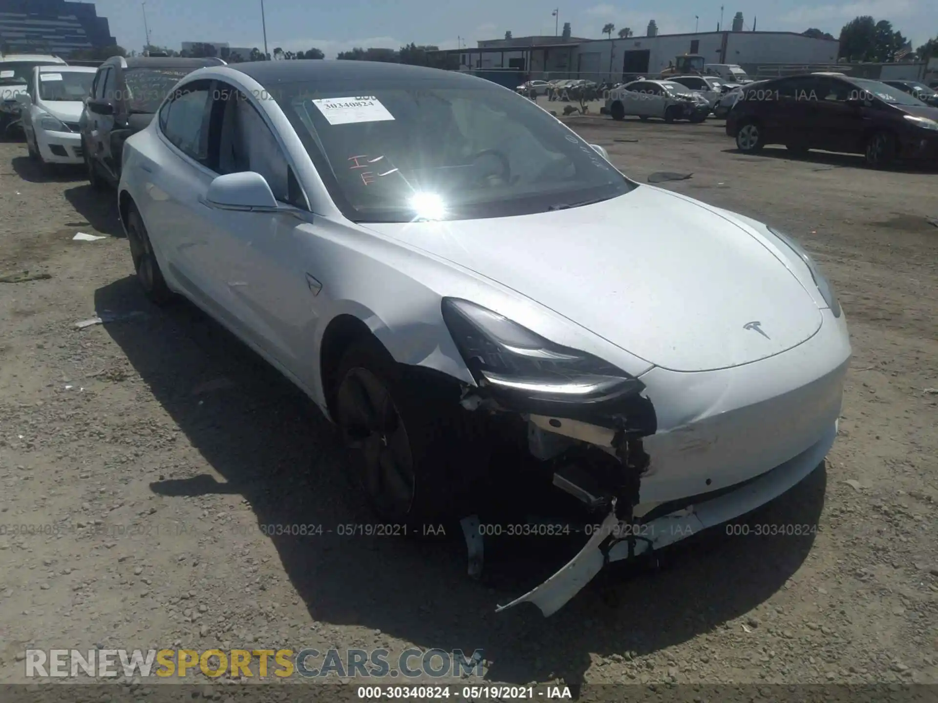 1 Photograph of a damaged car 5YJ3E1EA2KF482495 TESLA MODEL 3 2019