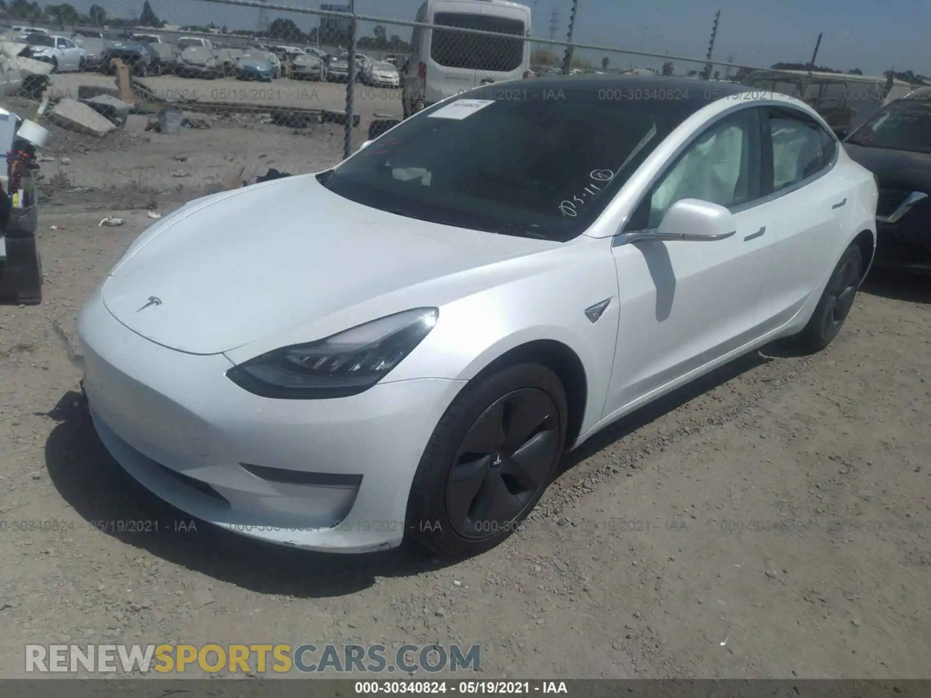 2 Photograph of a damaged car 5YJ3E1EA2KF482495 TESLA MODEL 3 2019