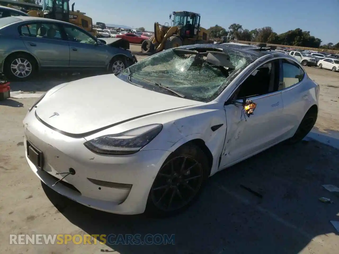 2 Photograph of a damaged car 5YJ3E1EA2KF485266 TESLA MODEL 3 2019
