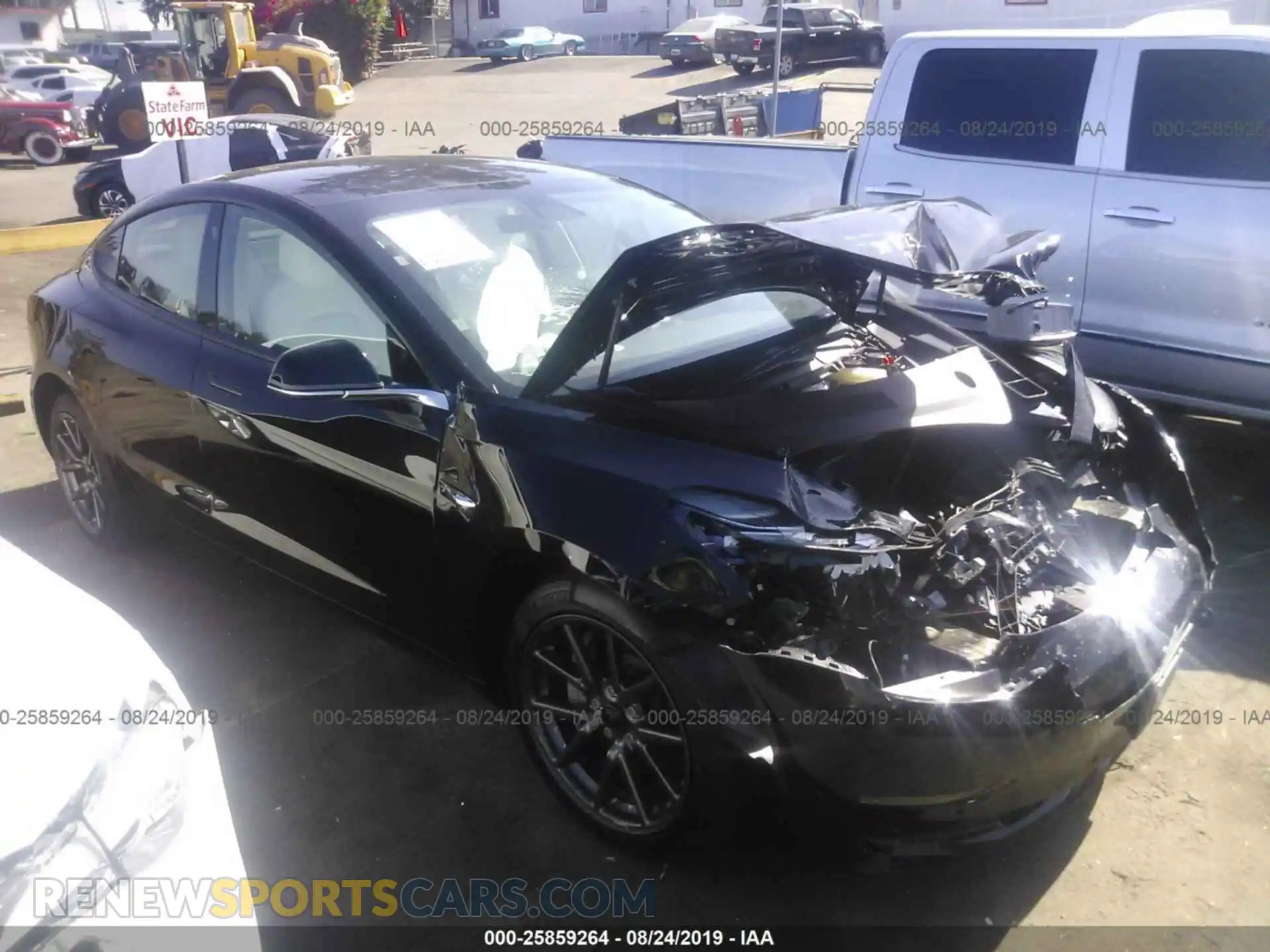 1 Photograph of a damaged car 5YJ3E1EA3KF301646 TESLA MODEL 3 2019