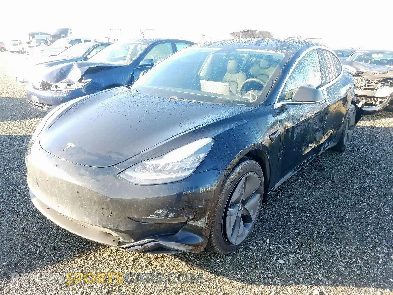 2 Photograph of a damaged car 5YJ3E1EA3KF330953 TESLA MODEL 3 2019