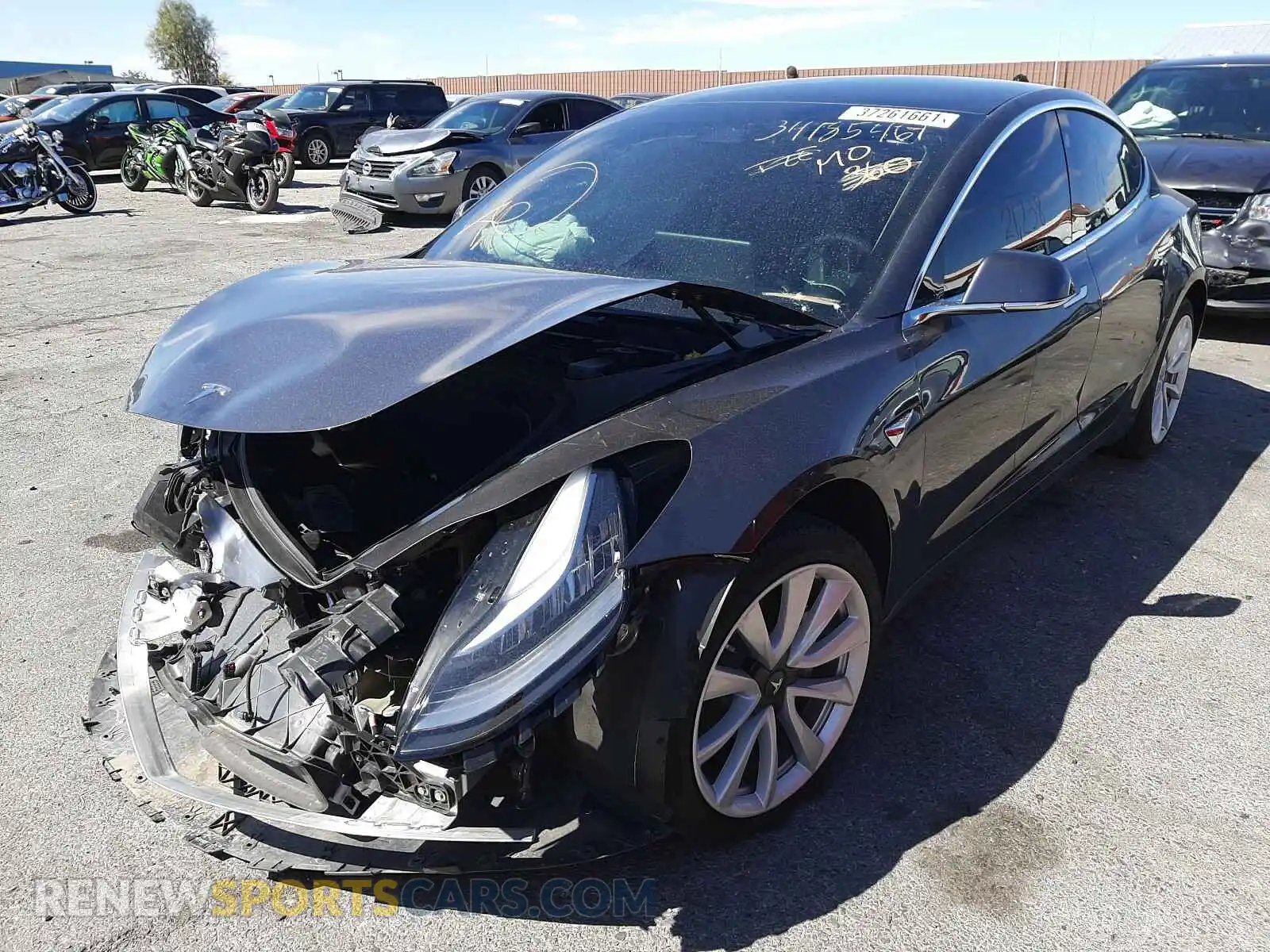 2 Photograph of a damaged car 5YJ3E1EA3KF428302 TESLA MODEL 3 2019