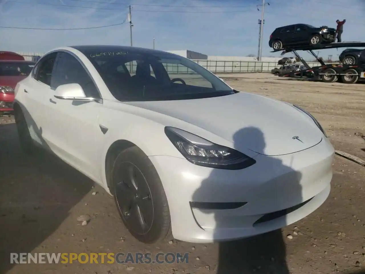 1 Photograph of a damaged car 5YJ3E1EA3KF484238 TESLA MODEL 3 2019