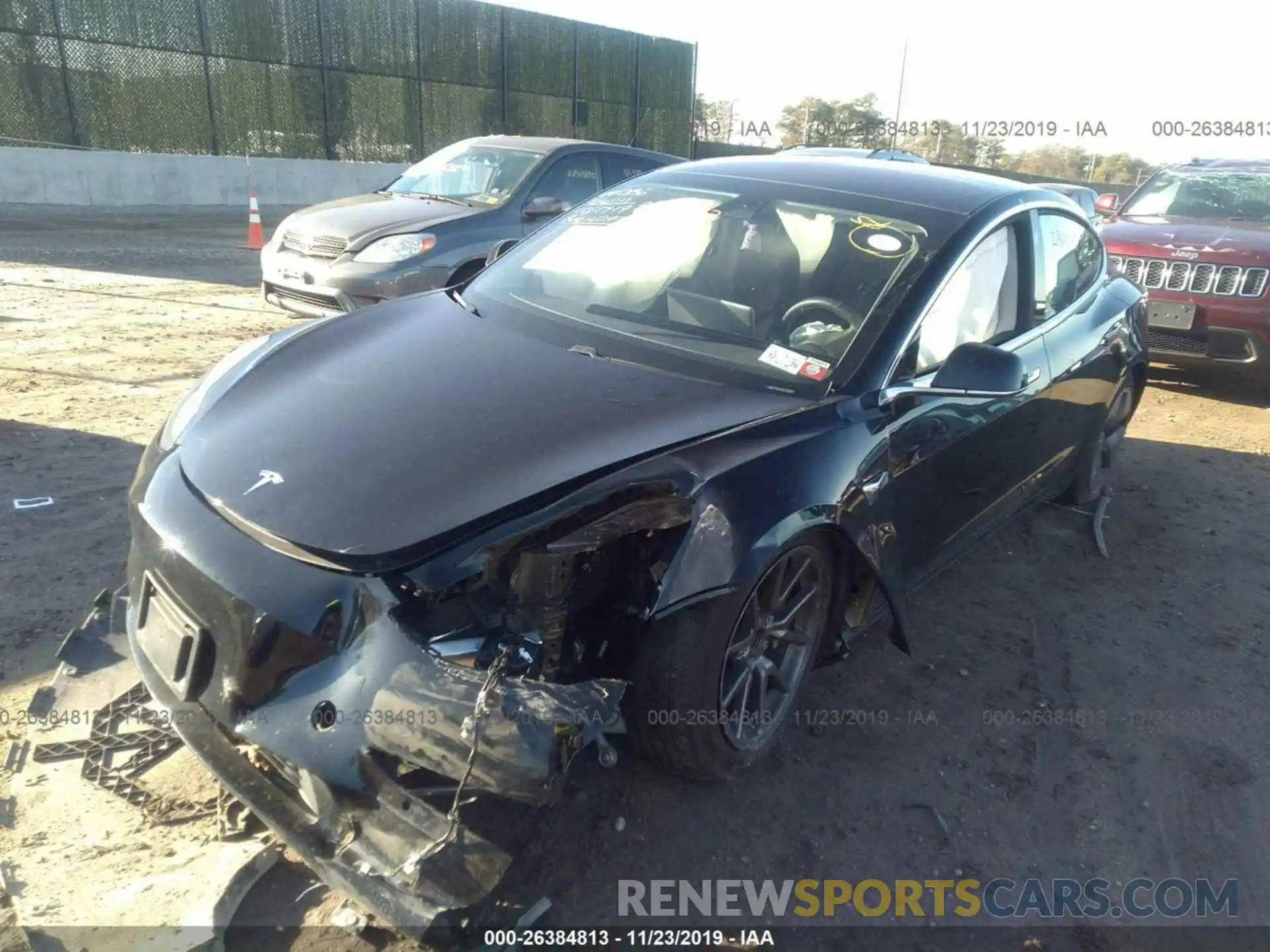 2 Photograph of a damaged car 5YJ3E1EA4KF313255 TESLA MODEL 3 2019