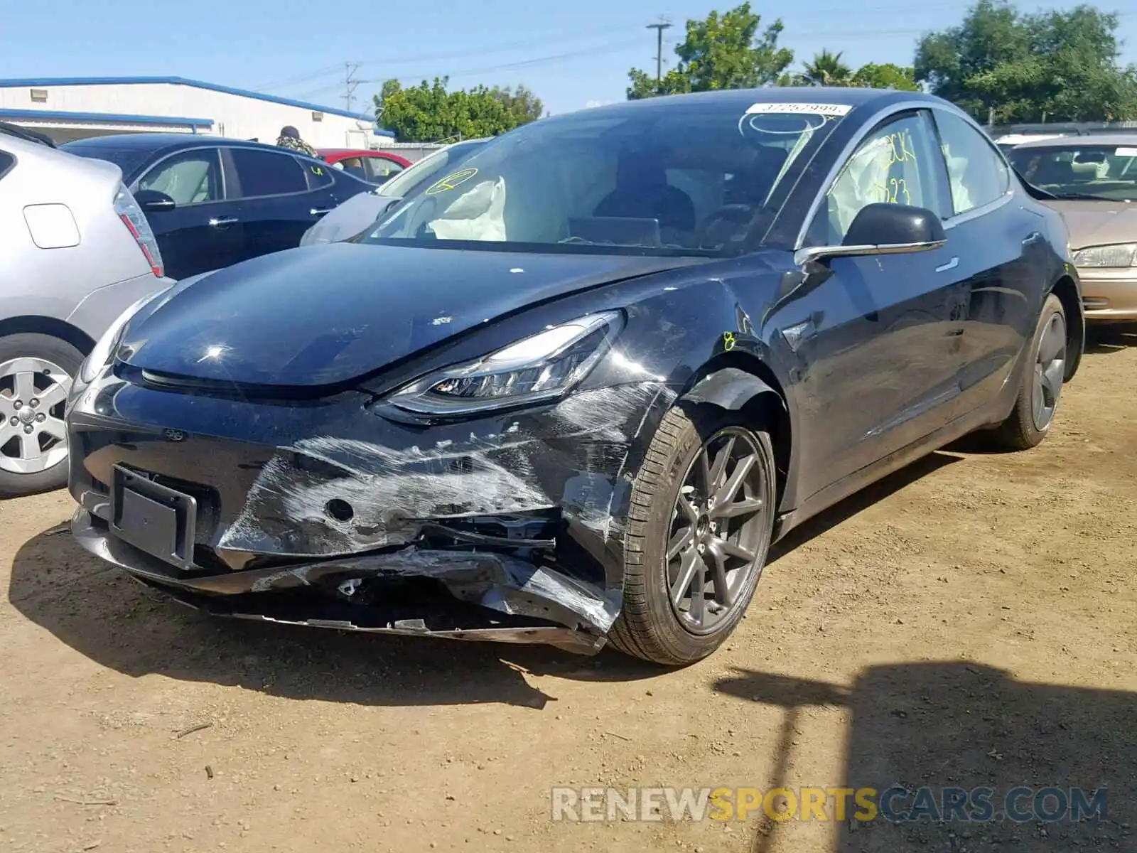 2 Photograph of a damaged car 5YJ3E1EA4KF325034 TESLA MODEL 3 2019