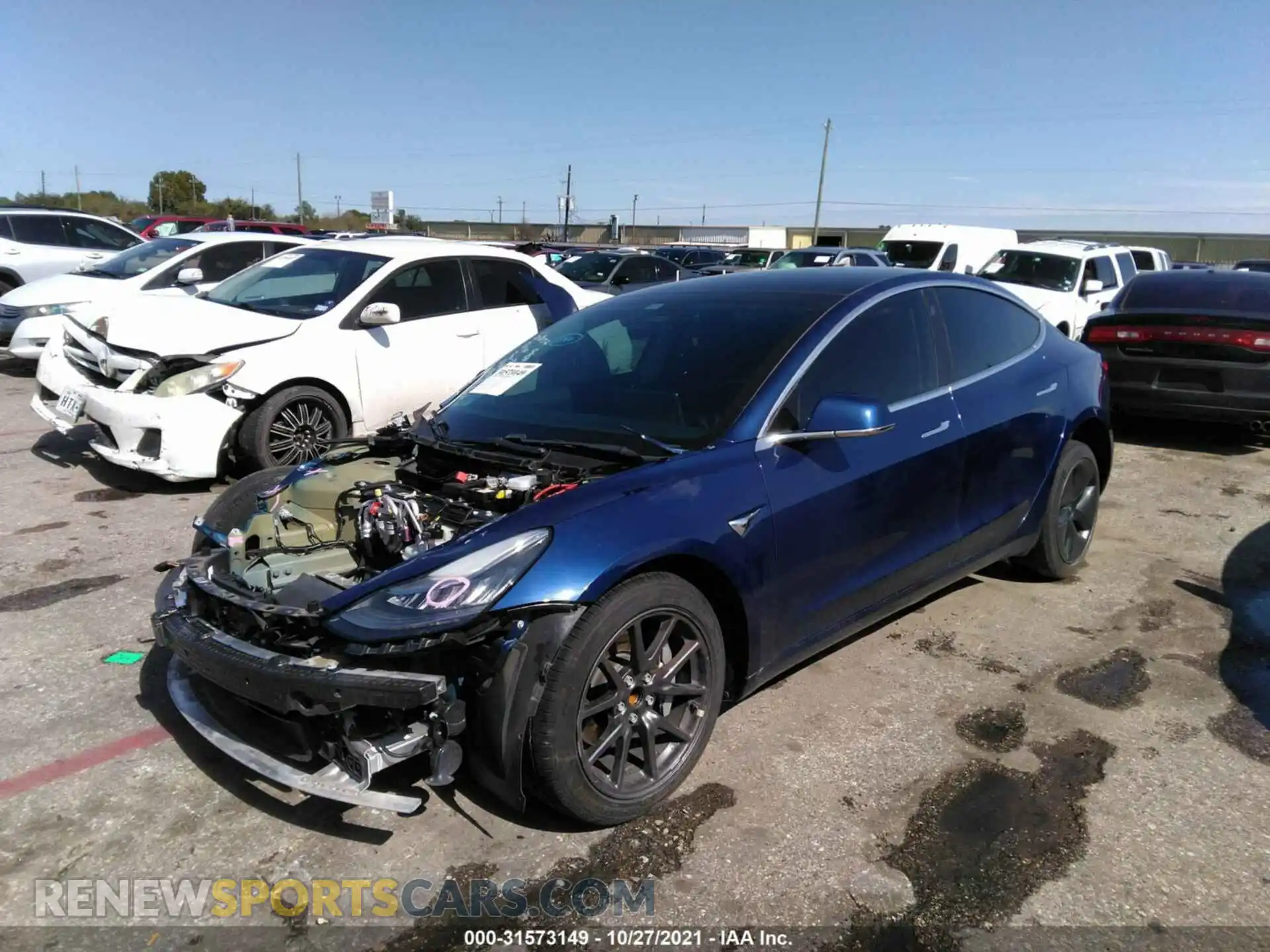 2 Photograph of a damaged car 5YJ3E1EA4KF356378 TESLA MODEL 3 2019