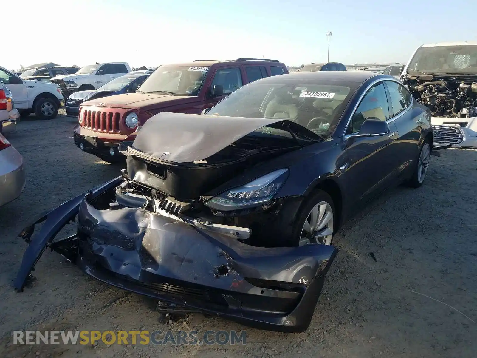 2 Photograph of a damaged car 5YJ3E1EA4KF425411 TESLA MODEL 3 2019
