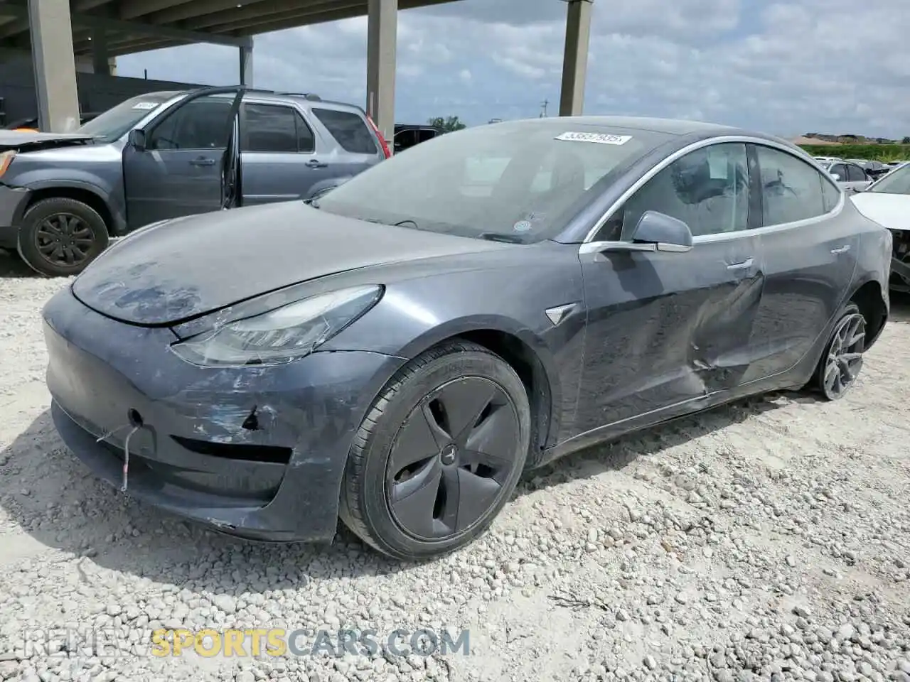 1 Photograph of a damaged car 5YJ3E1EA4KF434741 TESLA MODEL 3 2019