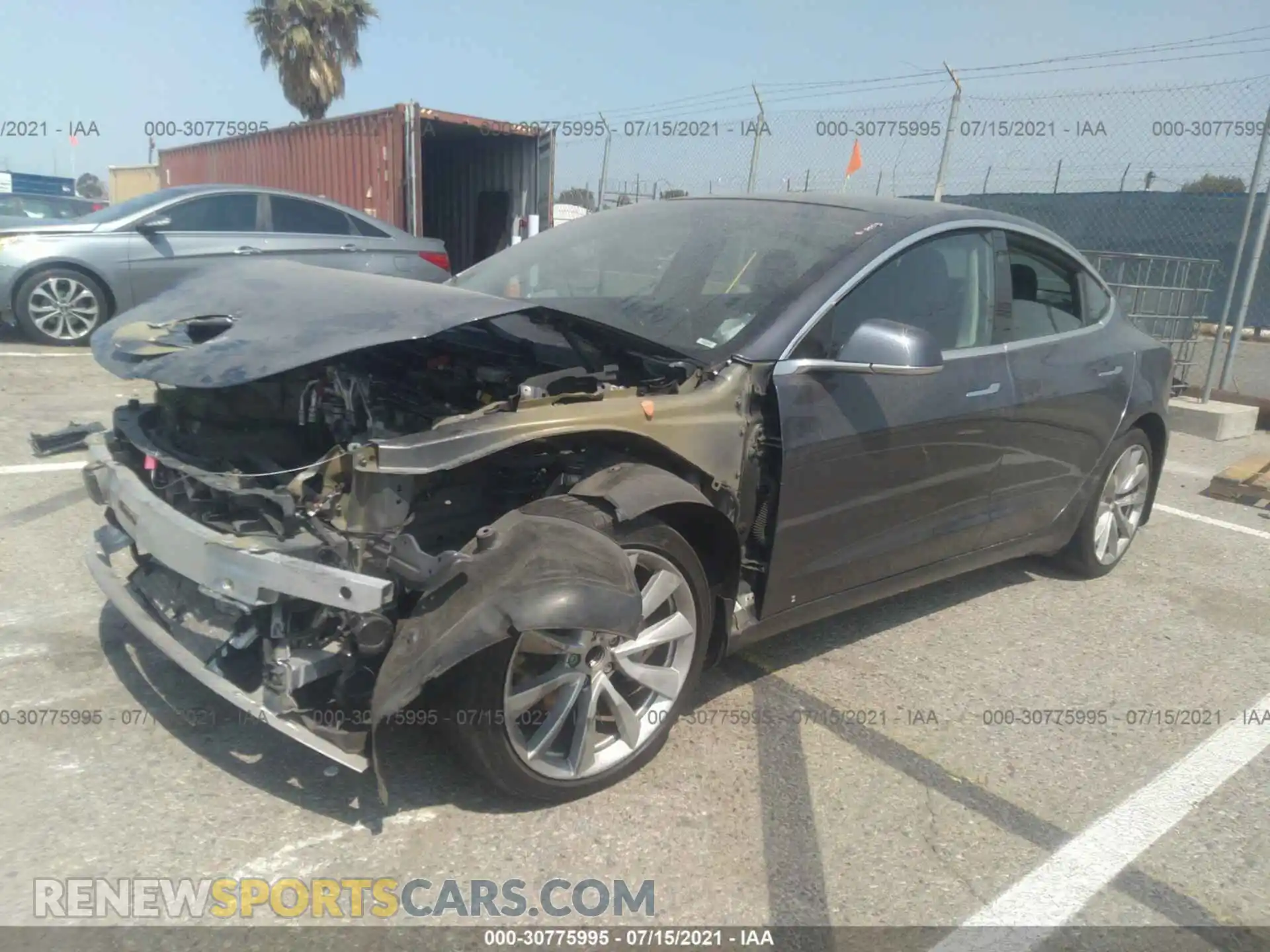 2 Photograph of a damaged car 5YJ3E1EA4KF475922 TESLA MODEL 3 2019