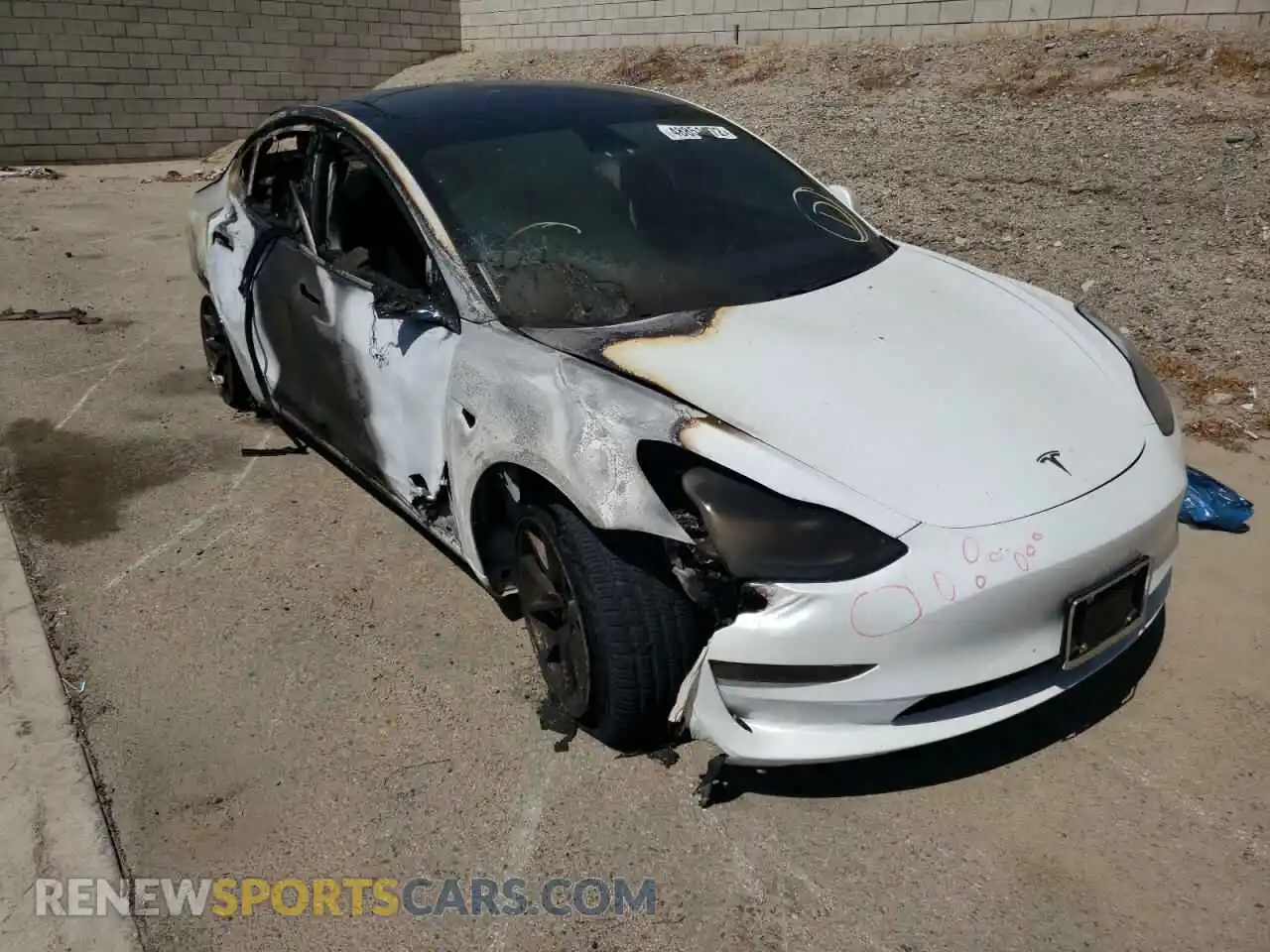 1 Photograph of a damaged car 5YJ3E1EA4KF483566 TESLA MODEL 3 2019