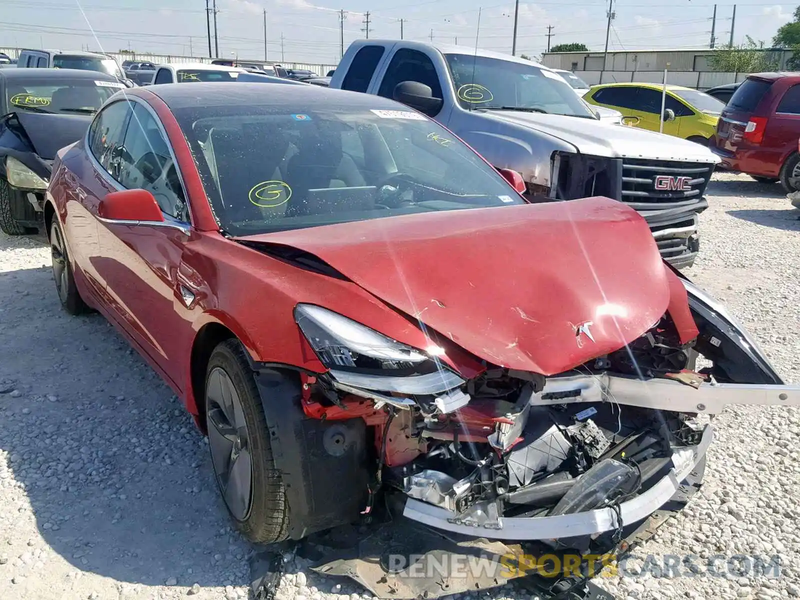 1 Photograph of a damaged car 5YJ3E1EA5KF298958 TESLA MODEL 3 2019