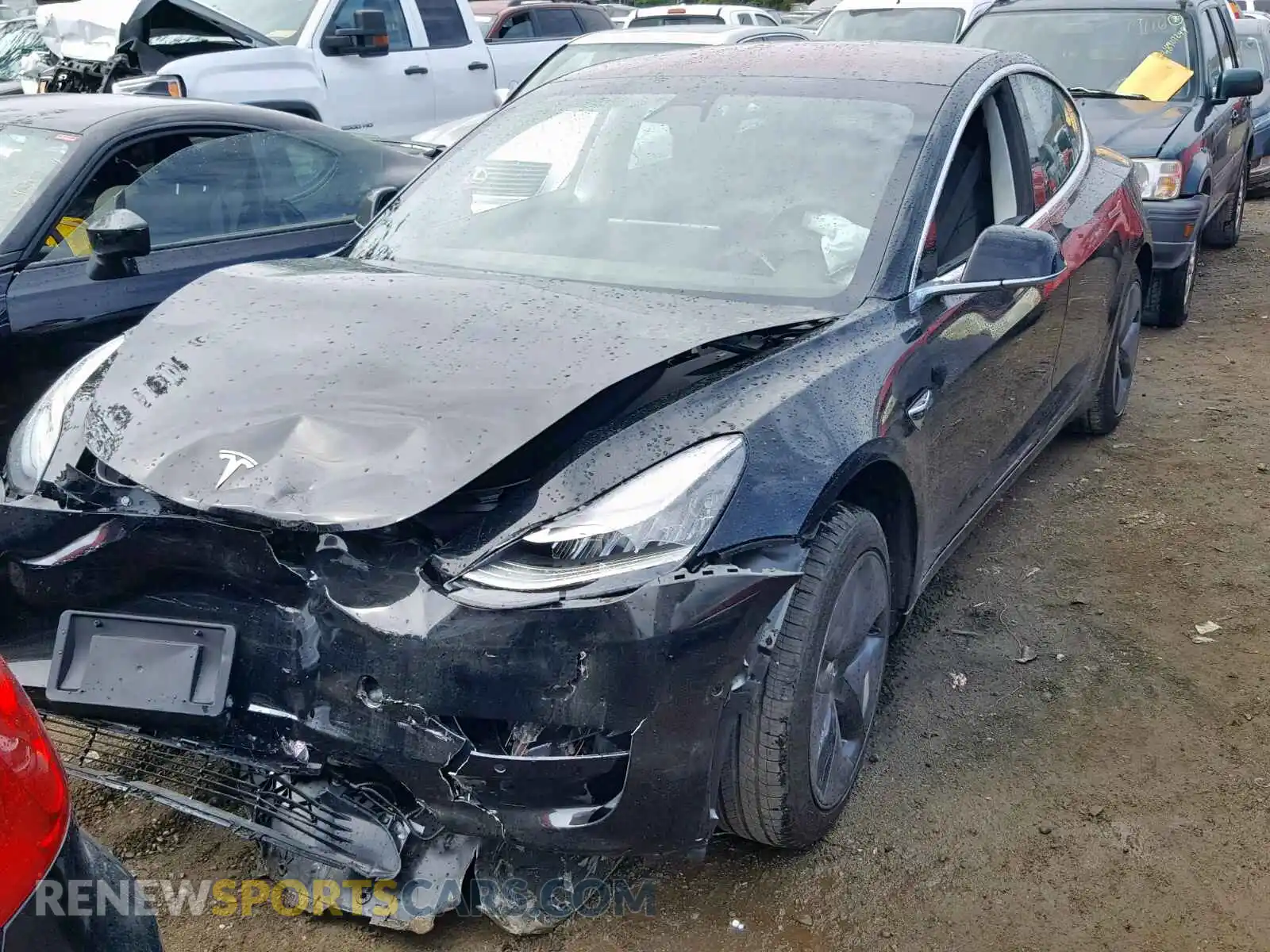 2 Photograph of a damaged car 5YJ3E1EA5KF306279 TESLA MODEL 3 2019