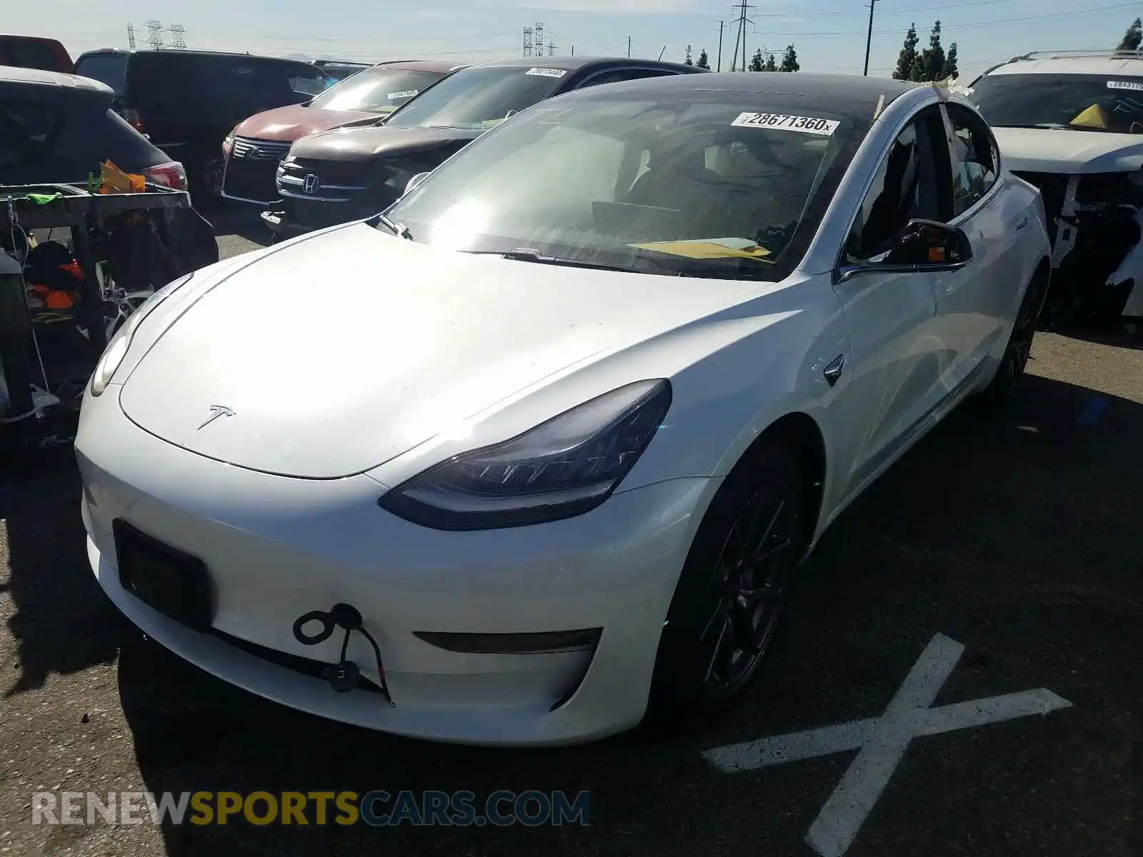 2 Photograph of a damaged car 5YJ3E1EA5KF482717 TESLA MODEL 3 2019