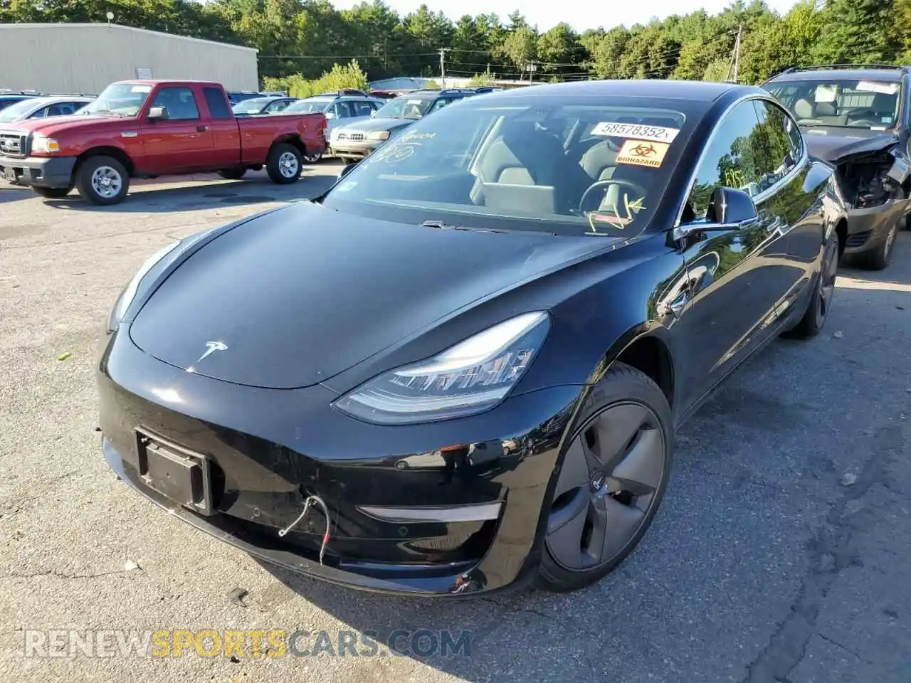 2 Photograph of a damaged car 5YJ3E1EA6KF296796 TESLA MODEL 3 2019