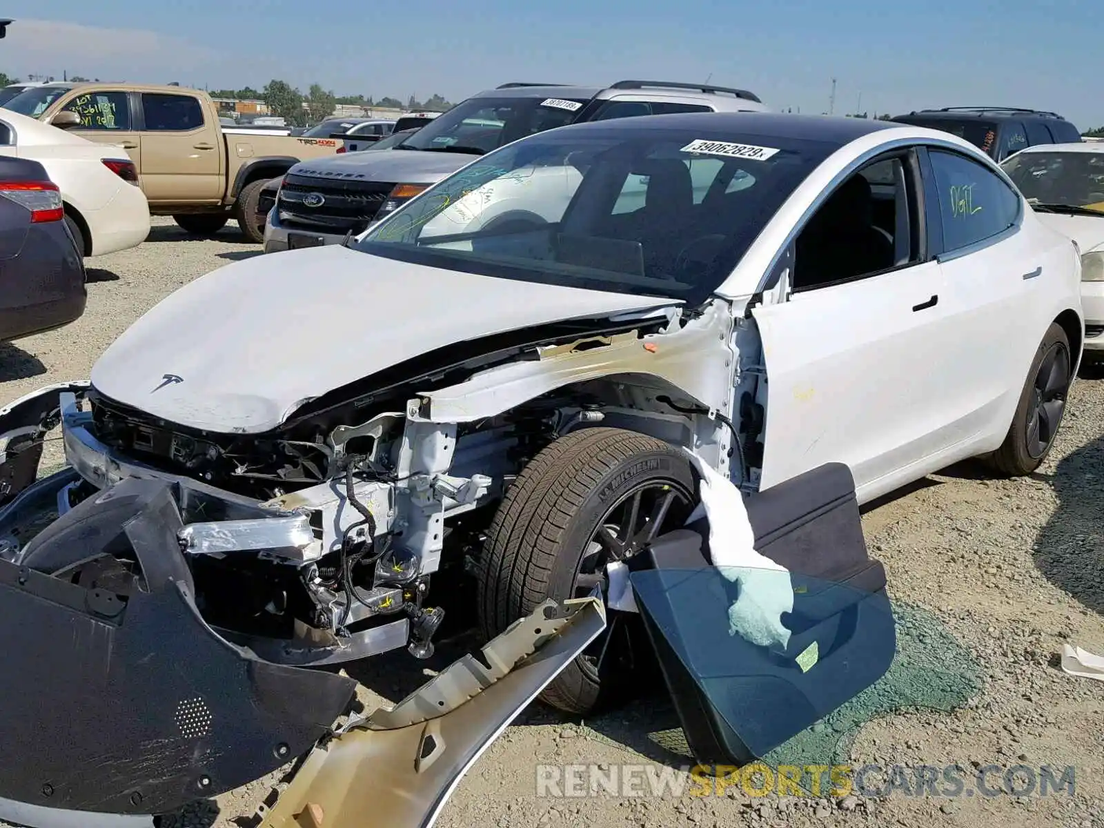 2 Photograph of a damaged car 5YJ3E1EA6KF309708 TESLA MODEL 3 2019