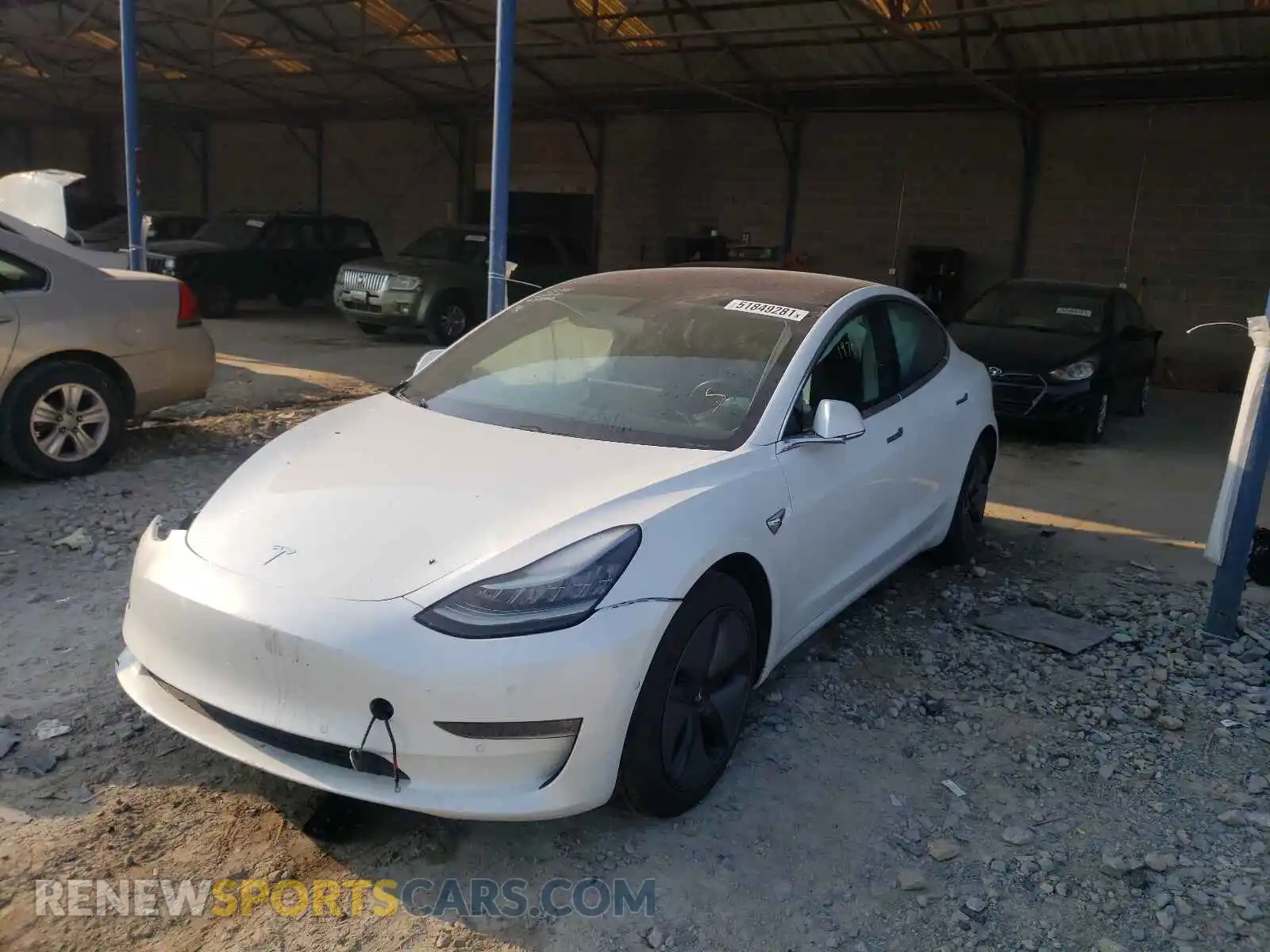 2 Photograph of a damaged car 5YJ3E1EA6KF313953 TESLA MODEL 3 2019