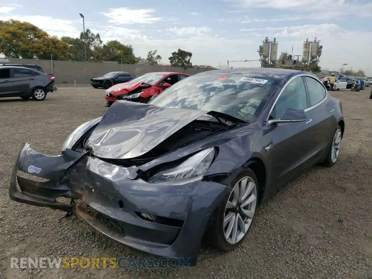 2 Photograph of a damaged car 5YJ3E1EA6KF314410 TESLA MODEL 3 2019
