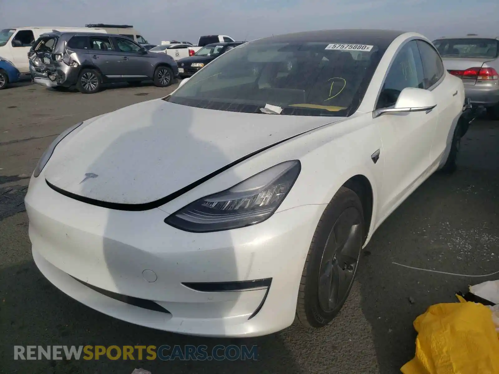 2 Photograph of a damaged car 5YJ3E1EA6KF483701 TESLA MODEL 3 2019