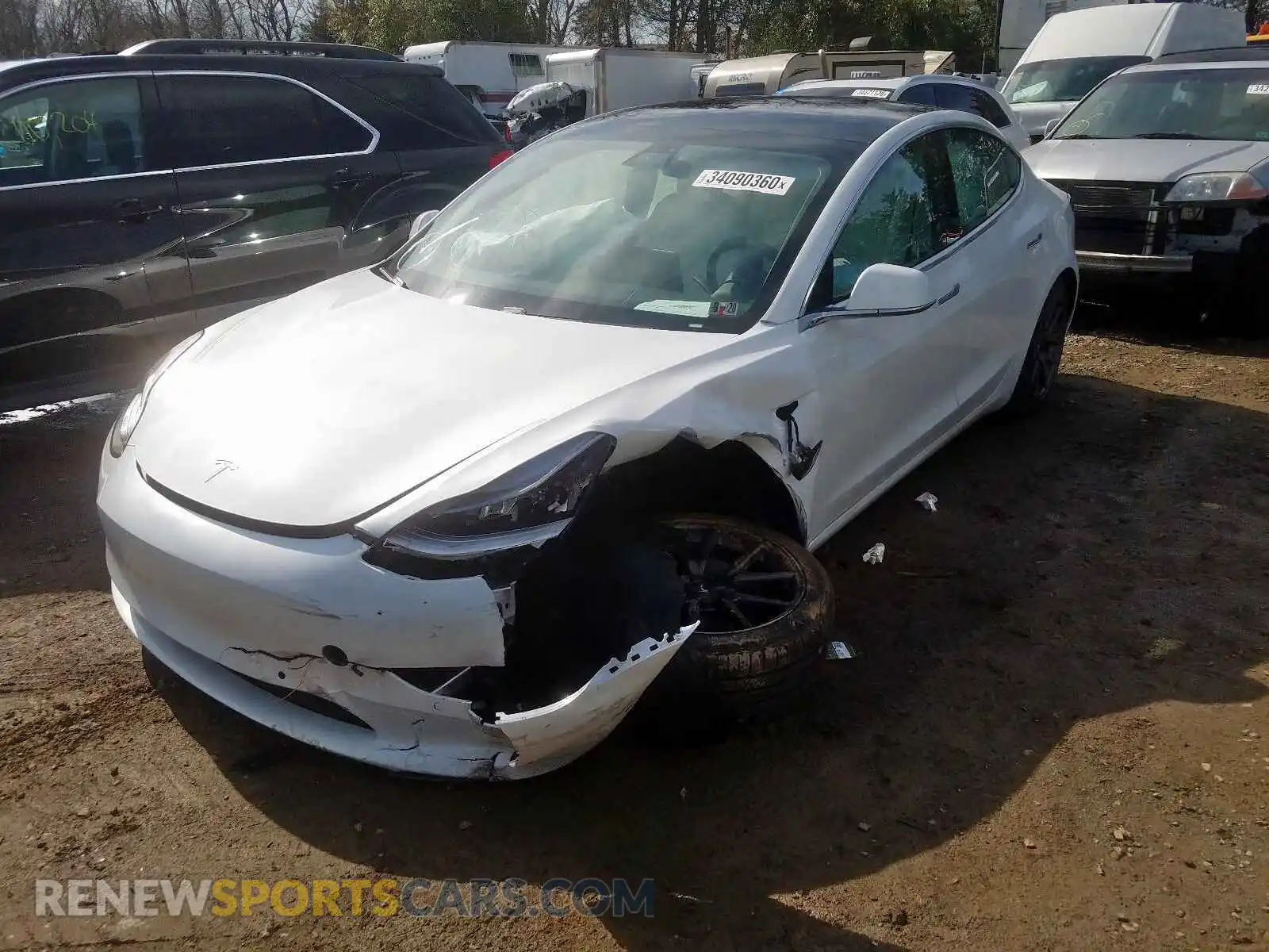 2 Photograph of a damaged car 5YJ3E1EA6KF486288 TESLA MODEL 3 2019