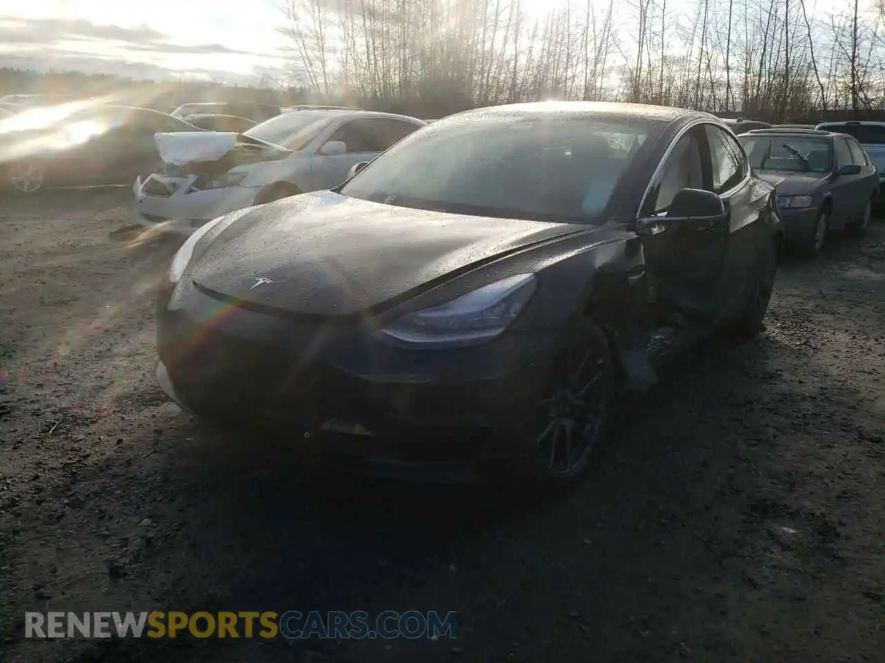 2 Photograph of a damaged car 5YJ3E1EA7KF296578 TESLA MODEL 3 2019