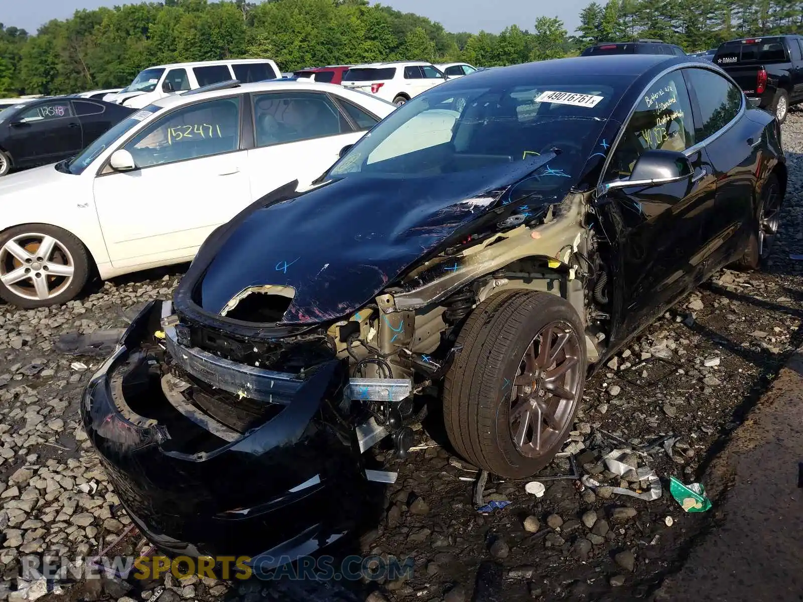 2 Photograph of a damaged car 5YJ3E1EA7KF304744 TESLA MODEL 3 2019