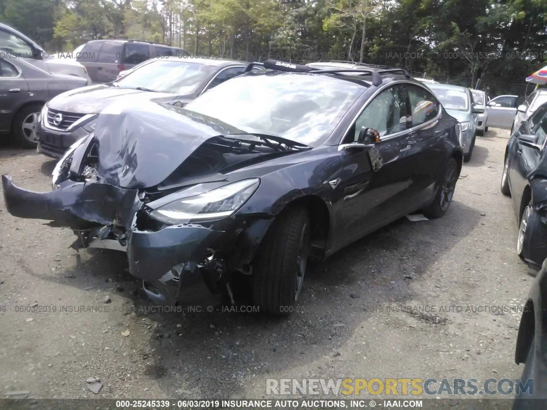 2 Photograph of a damaged car 5YJ3E1EA7KF321706 TESLA MODEL 3 2019