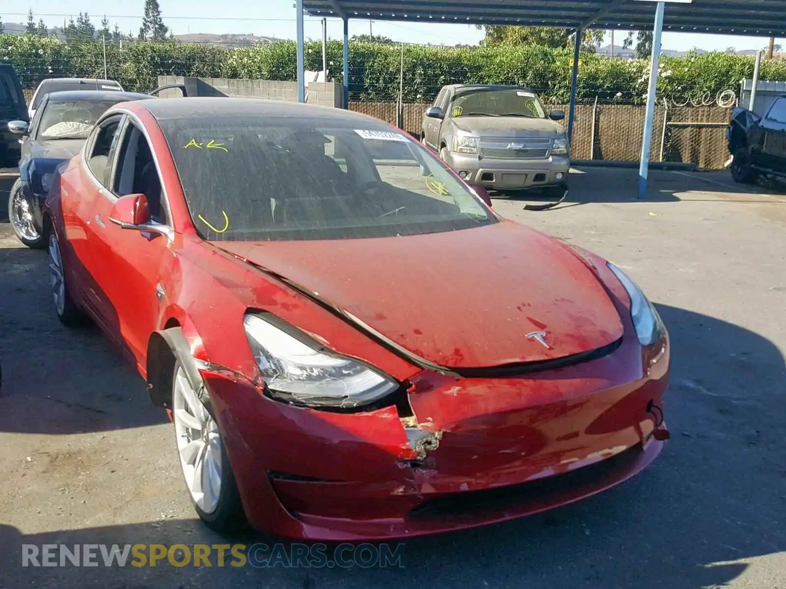 1 Photograph of a damaged car 5YJ3E1EA7KF357721 TESLA MODEL 3 2019