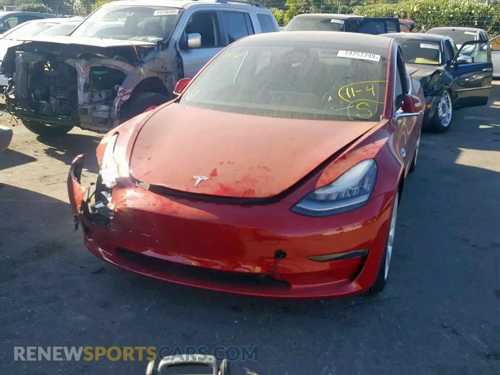 2 Photograph of a damaged car 5YJ3E1EA7KF357721 TESLA MODEL 3 2019