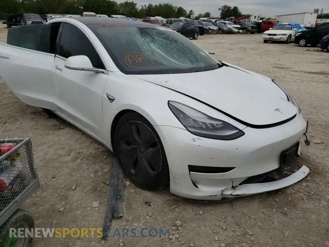 1 Photograph of a damaged car 5YJ3E1EA7KF483920 TESLA MODEL 3 2019