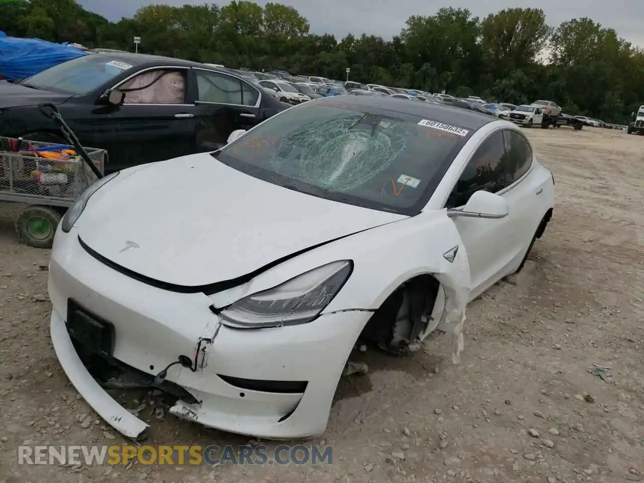 2 Photograph of a damaged car 5YJ3E1EA7KF483920 TESLA MODEL 3 2019