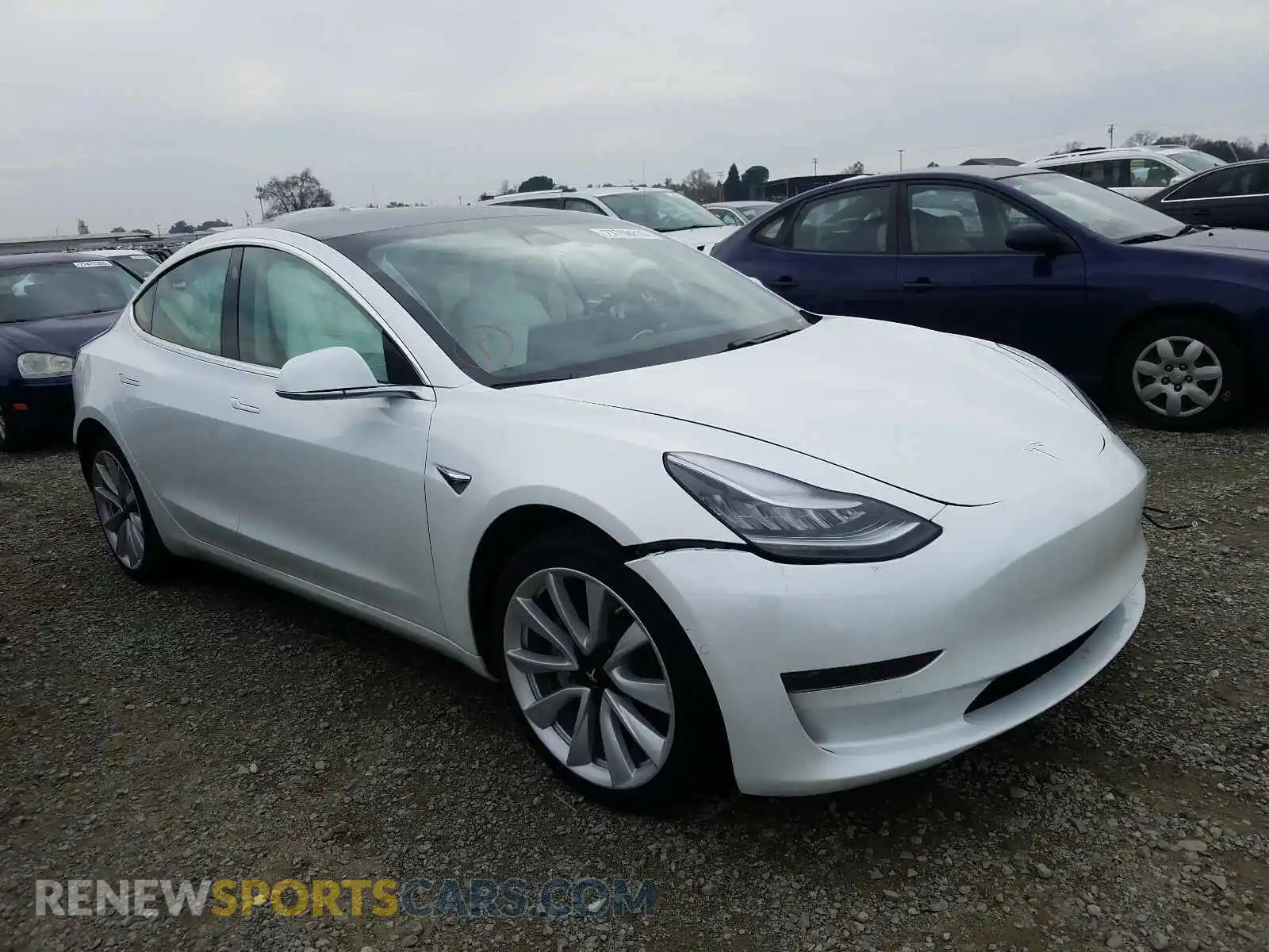 1 Photograph of a damaged car 5YJ3E1EA7KF486879 TESLA MODEL 3 2019