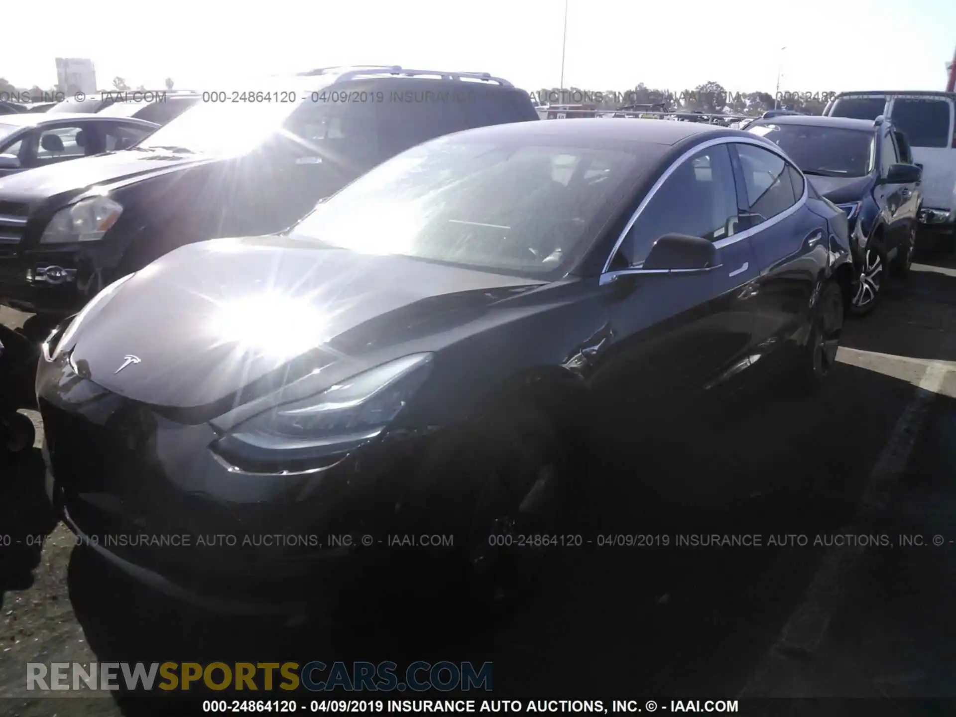 2 Photograph of a damaged car 5YJ3E1EA8KF297075 TESLA MODEL 3 2019