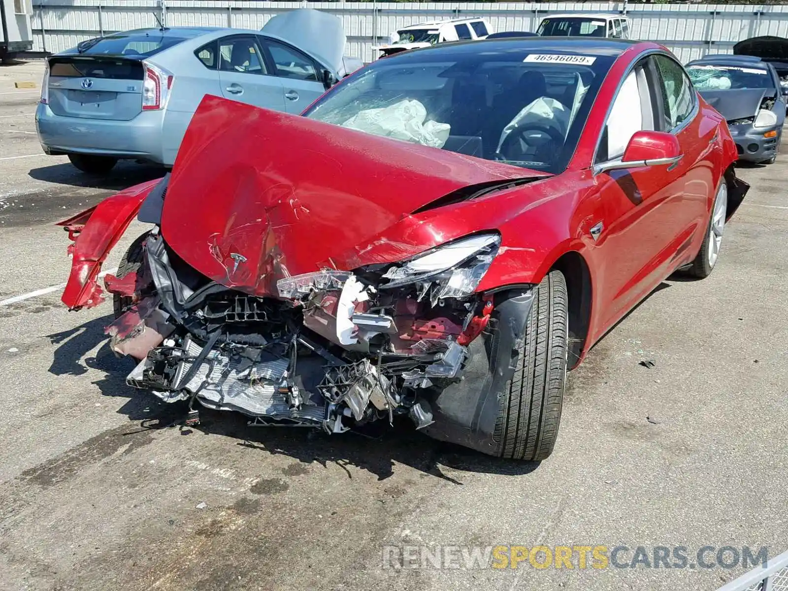 2 Photograph of a damaged car 5YJ3E1EA8KF300993 TESLA MODEL 3 2019