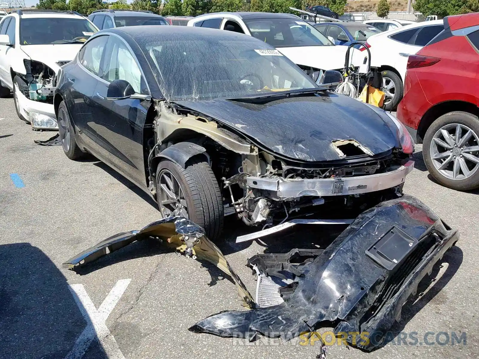 1 Photograph of a damaged car 5YJ3E1EA8KF305949 TESLA MODEL 3 2019