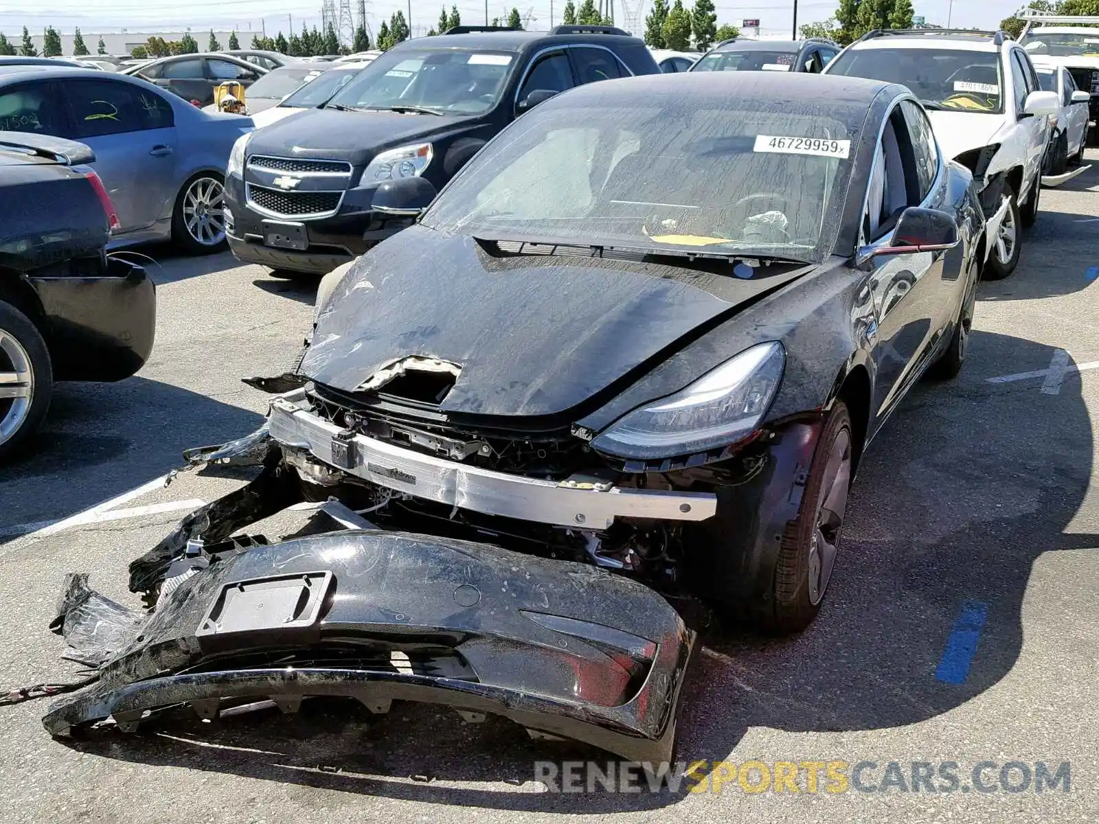 2 Photograph of a damaged car 5YJ3E1EA8KF305949 TESLA MODEL 3 2019