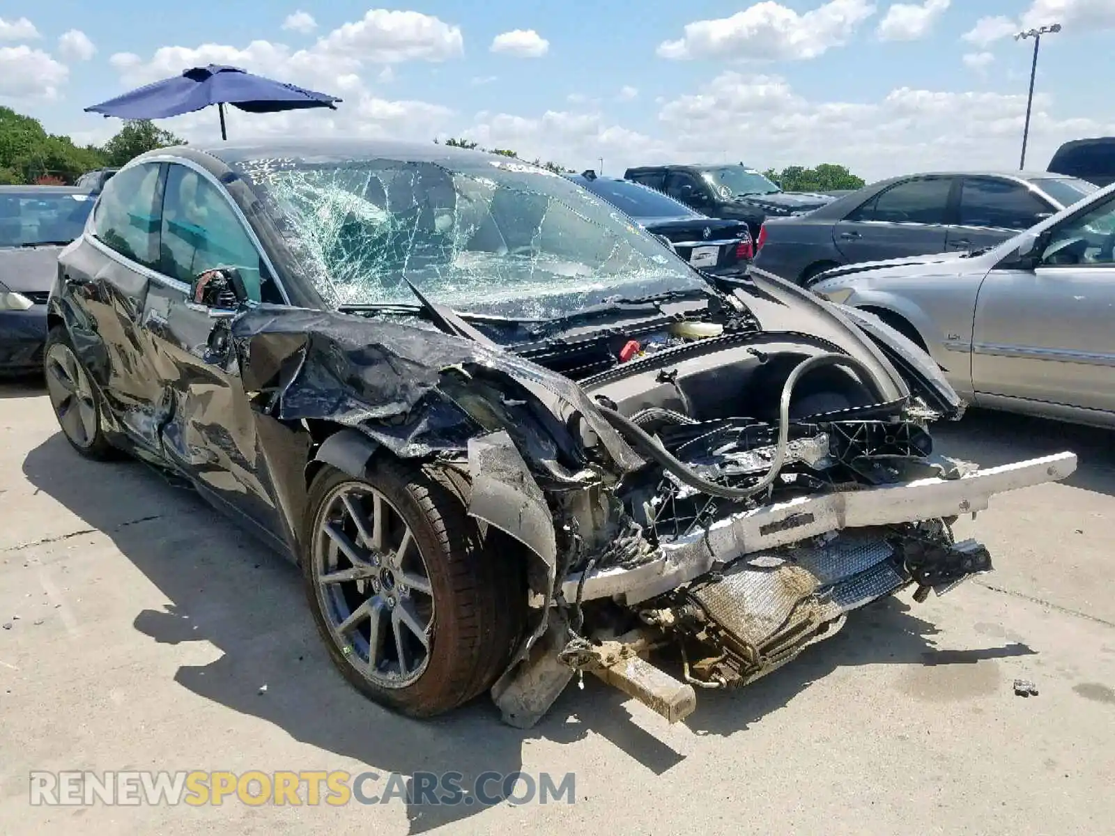 1 Photograph of a damaged car 5YJ3E1EA8KF398973 TESLA MODEL 3 2019