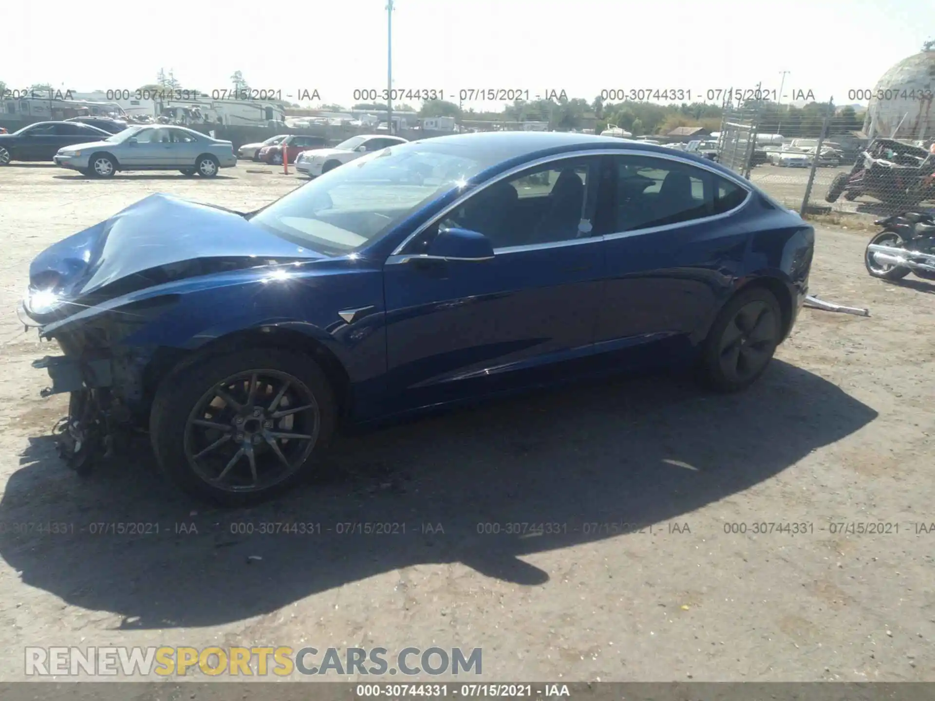 2 fotografías del automóvil dañado 5YJ3E1EA8KF427095 TESLA MODEL 3 2019