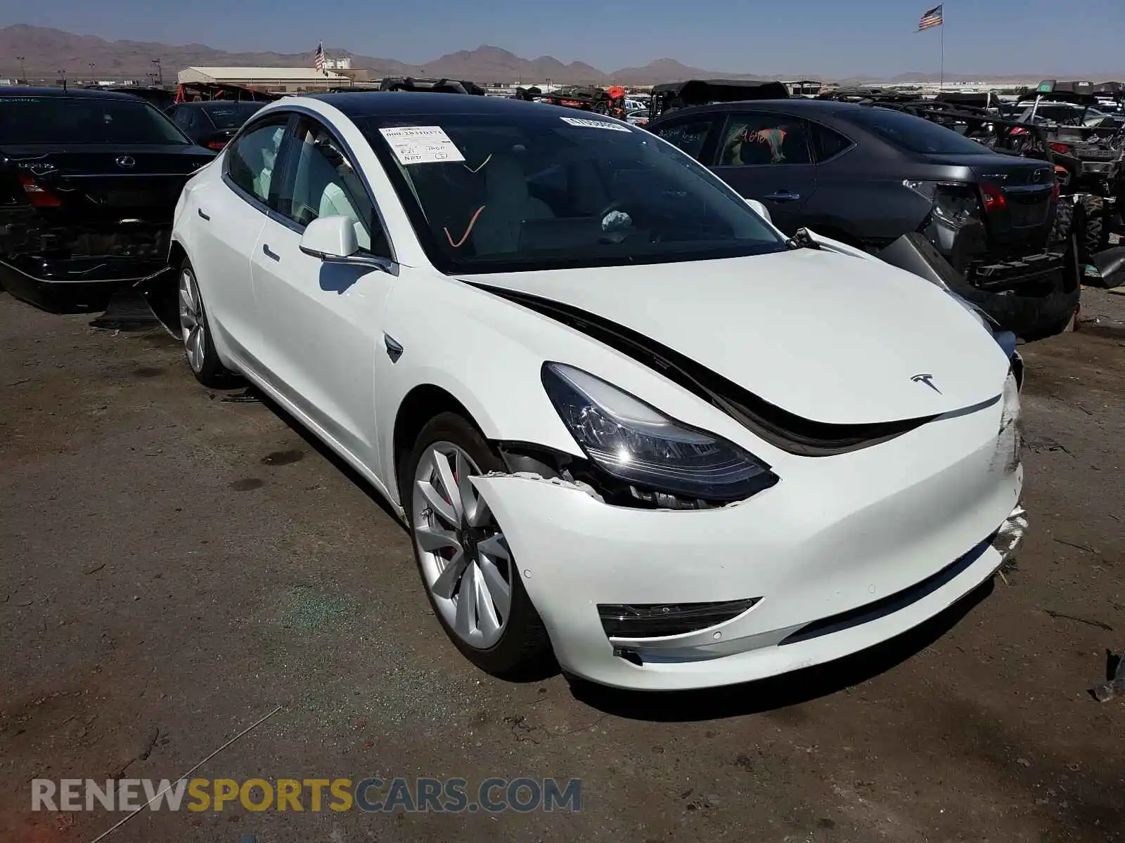 1 Photograph of a damaged car 5YJ3E1EA8KF445063 TESLA MODEL 3 2019