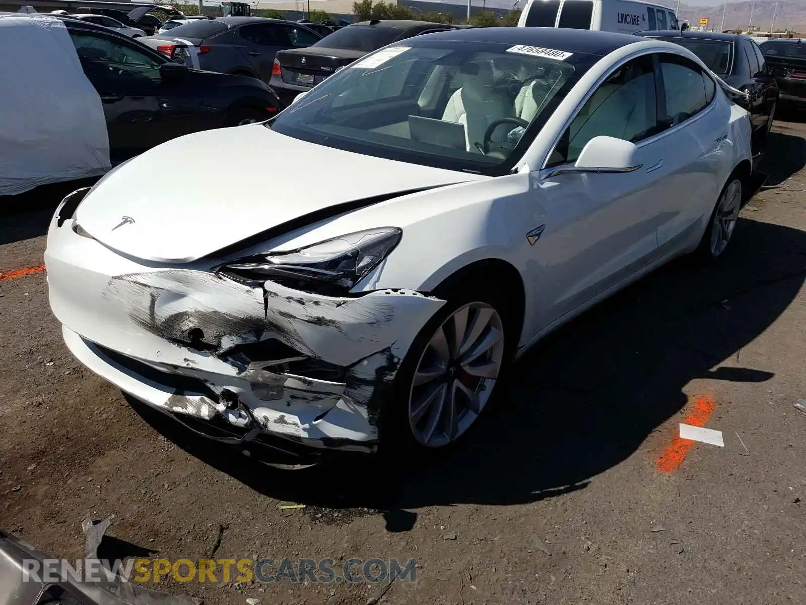 2 Photograph of a damaged car 5YJ3E1EA8KF445063 TESLA MODEL 3 2019