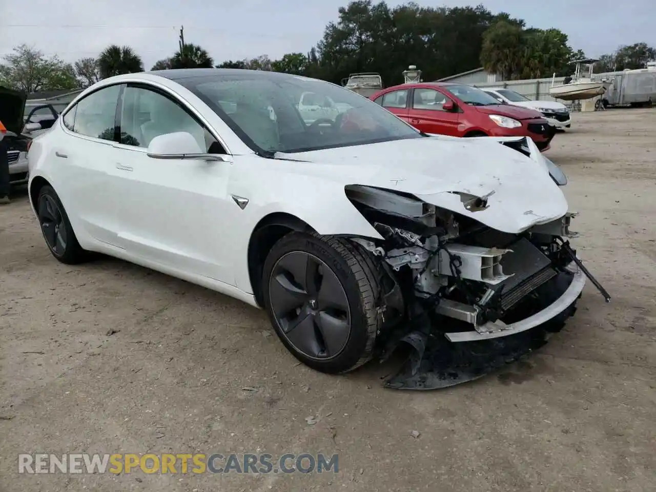 1 Photograph of a damaged car 5YJ3E1EA8KF486440 TESLA MODEL 3 2019