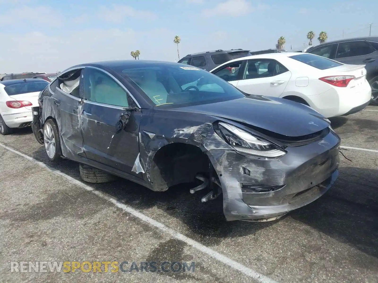 1 Photograph of a damaged car 5YJ3E1EA8KF486731 TESLA MODEL 3 2019
