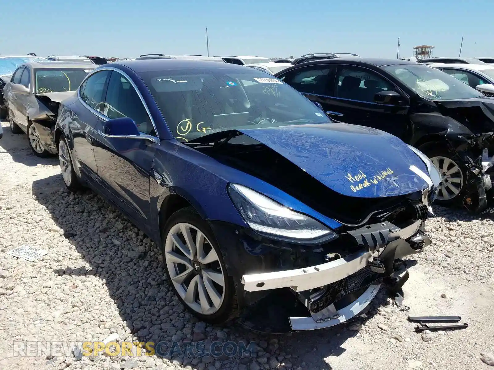 1 Photograph of a damaged car 5YJ3E1EA9KF301182 TESLA MODEL 3 2019