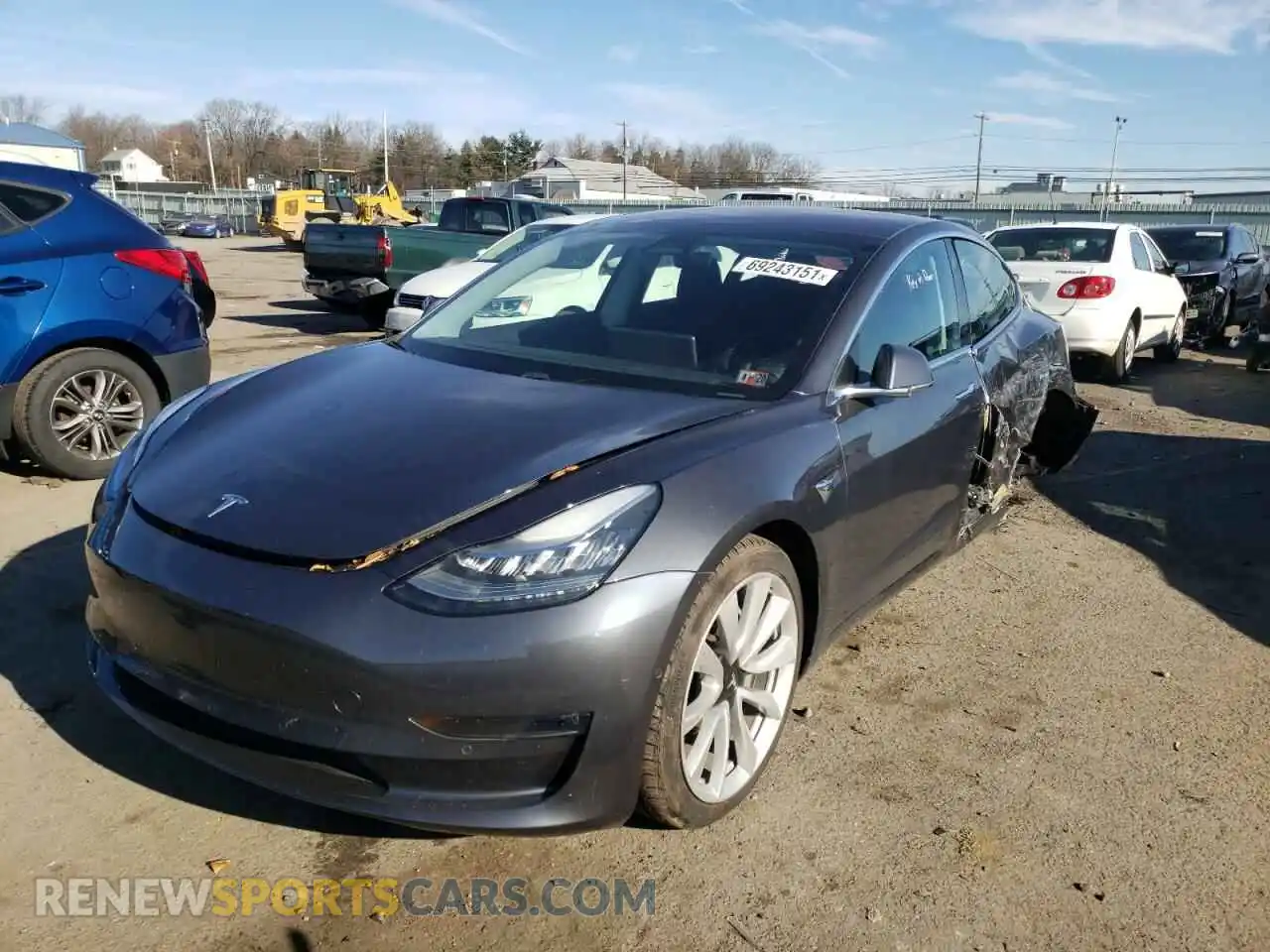 2 Photograph of a damaged car 5YJ3E1EA9KF311047 TESLA MODEL 3 2019