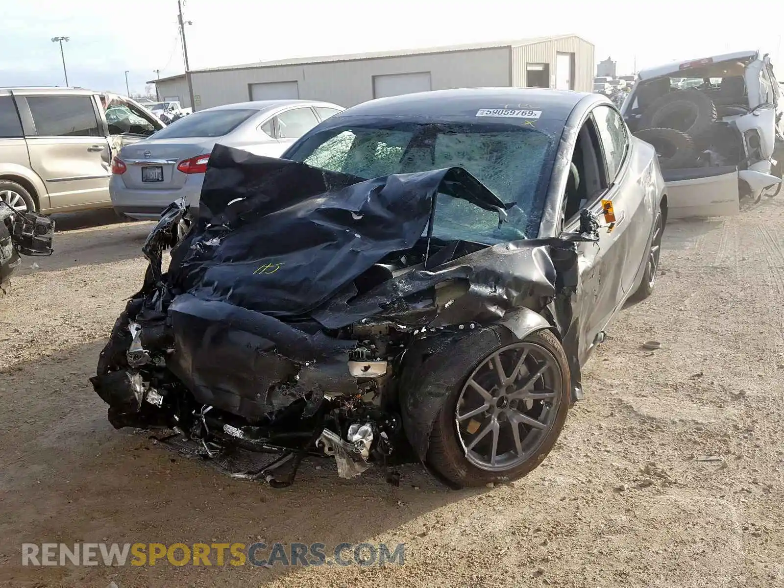 2 fotografías del automóvil dañado 5YJ3E1EA9KF316846 TESLA MODEL 3 2019