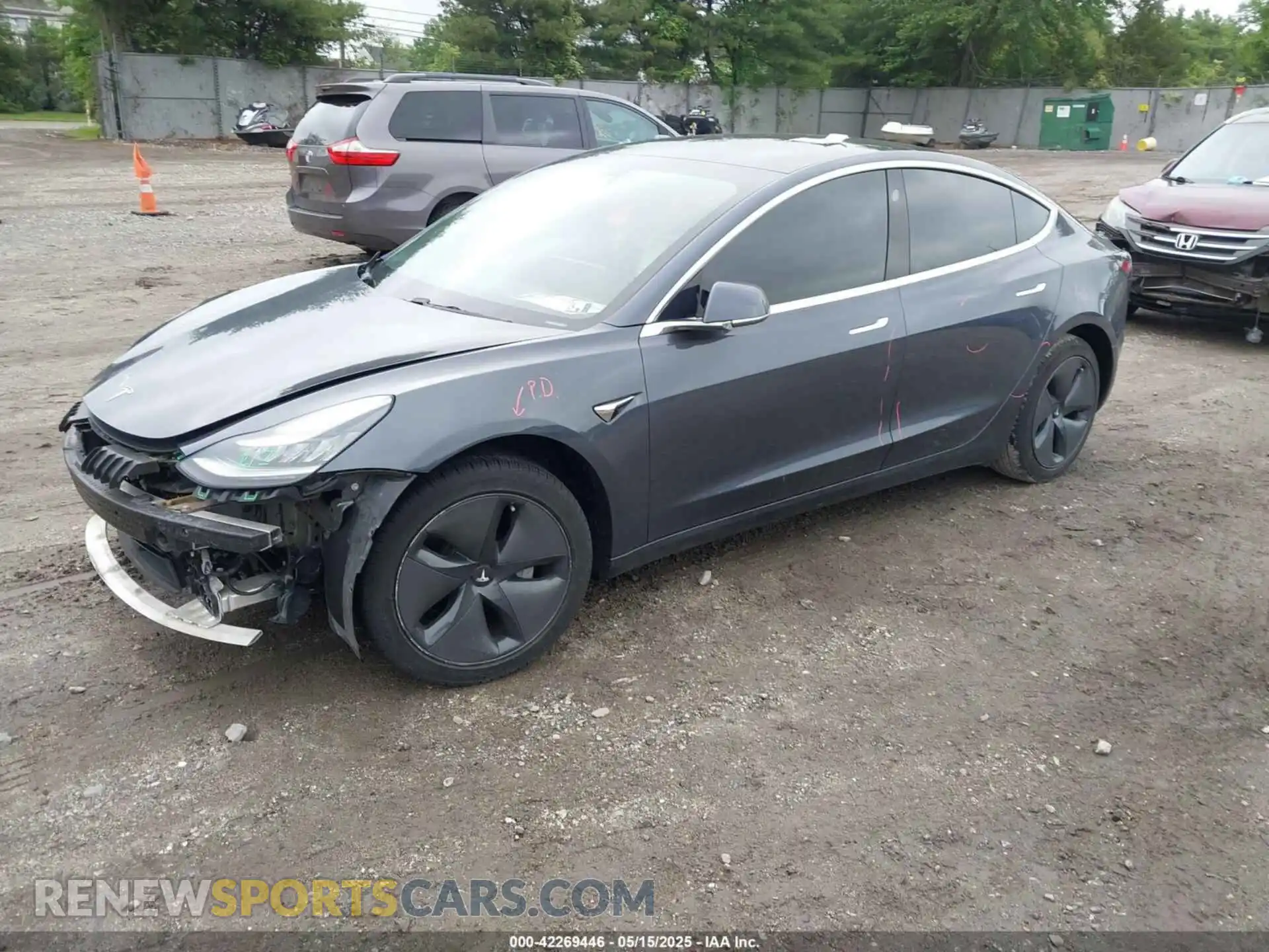 2 fotografías del automóvil dañado 5YJ3E1EA9KF362435 TESLA MODEL 3 2019
